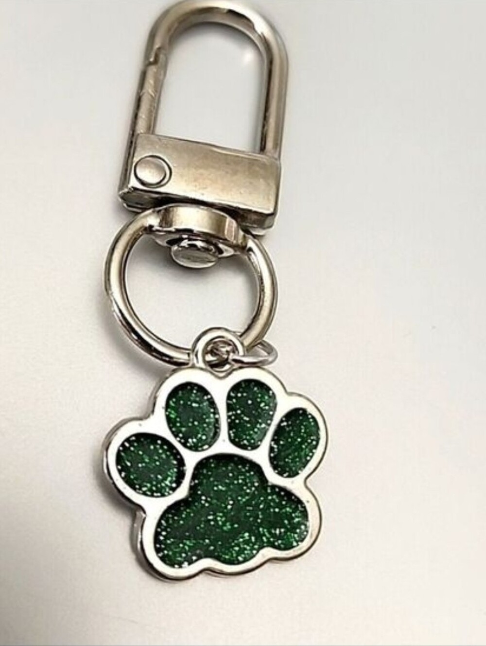 Sparkle Paw Print  ZIPPER Pull purse charm Or Charm bracelet Lobster claw